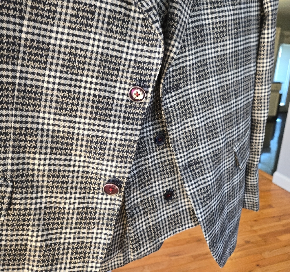 Owen Men's Wear Navy Plaid Suit - Picture 5 of 15